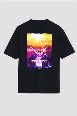 Tiesto Siyah Oversize Tişört Oversize T-shirt - TişörtFabrikası