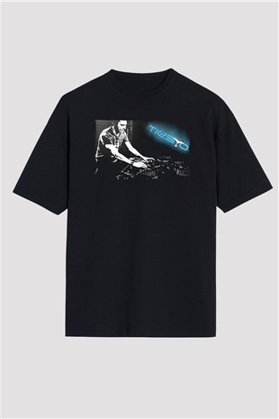 Tiesto Siyah Oversize Tişört Oversize T-shirt - TişörtFabrikası