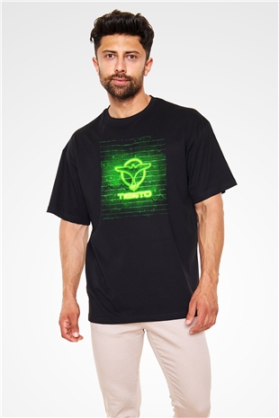 Tiesto Siyah Oversize Tişört Oversize T-shirt - TişörtFabrikası