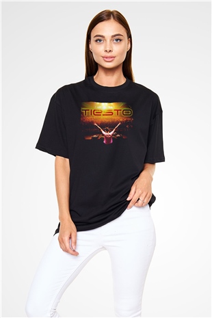 Tiesto Siyah Oversize Tişört Oversize T-shirt - TişörtFabrikası