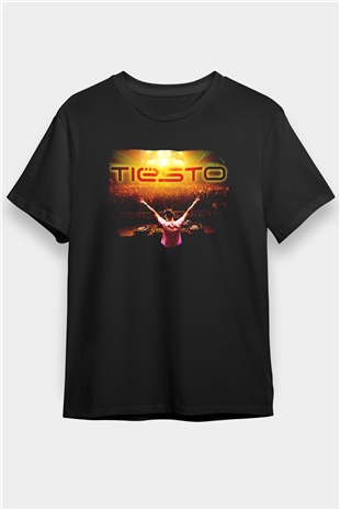 Tiesto Siyah Unisex Tişört T-Shirt - TişörtFabrikası