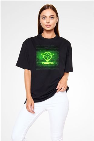 Tiesto Siyah Oversize Tişört Oversize T-shirt - TişörtFabrikası