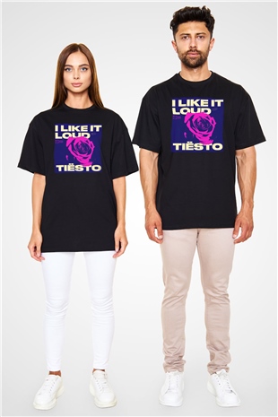 Tiesto Siyah Oversize Tişört Oversize T-shirt - TişörtFabrikası