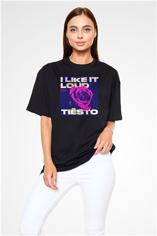 Tiesto Siyah Oversize Tişört Oversize T-shirt - TişörtFabrikası