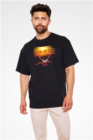 Tiesto Siyah Oversize Tişört Oversize T-shirt - TişörtFabrikası