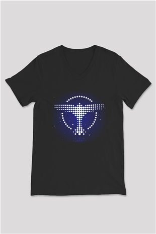 Tiesto Siyah Unisex V Yaka Tişört