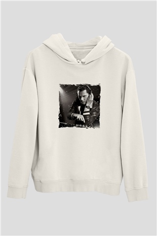 TiestoBaskılı Beyaz Hoodie