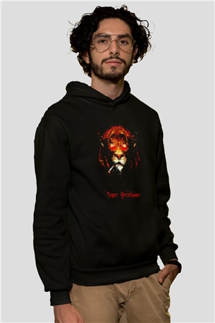 Tiger SmokeSiyah  Unisex Hoodie