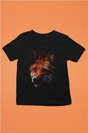 Tilki Siyah Unisex Çocuk Tişört
