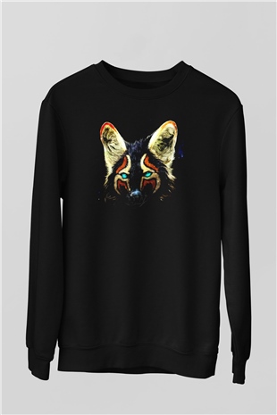Tilki Siyah Unisex Sweatshirt