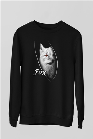 Tilki Siyah Unisex Sweatshirt