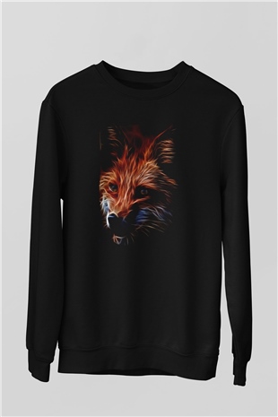 Tilki Siyah Unisex Sweatshirt