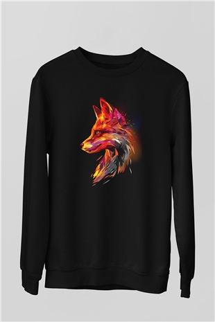 Tilki Siyah Unisex Sweatshirt
