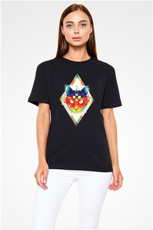 Tilki Siyah Unisex Tişört T-Shirt - TişörtFabrikası
