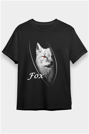 Tilki Siyah Unisex Tişört T-Shirt - TişörtFabrikası