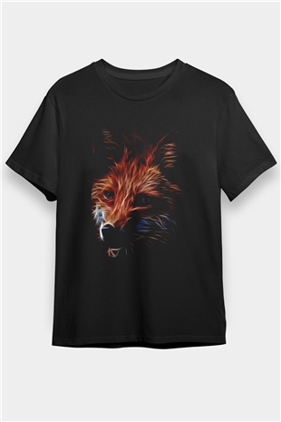 Tilki Siyah Unisex Tişört T-Shirt - TişörtFabrikası