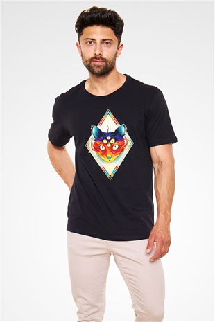 Tilki Siyah Unisex Tişört T-Shirt - TişörtFabrikası
