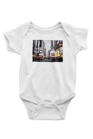 Times Square Beyaz Bebek Body - Zıbın