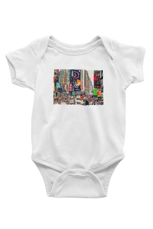 Times Square Beyaz Bebek Body - Zıbın