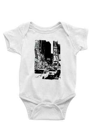Times Square Beyaz Bebek Body - Zıbın