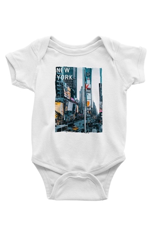 Times Square Beyaz Bebek Body - Zıbın