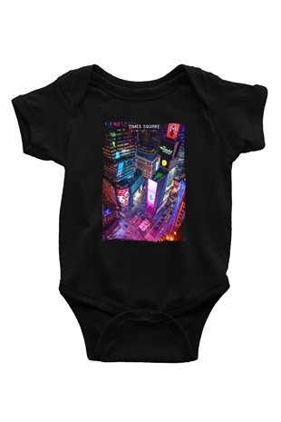 Times Square Siyah Bebek Body - Zıbın