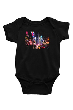 Times Square Siyah Bebek Body - Zıbın