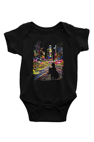 Times Square Siyah Bebek Body - Zıbın