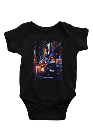 Times Square Siyah Bebek Body - Zıbın