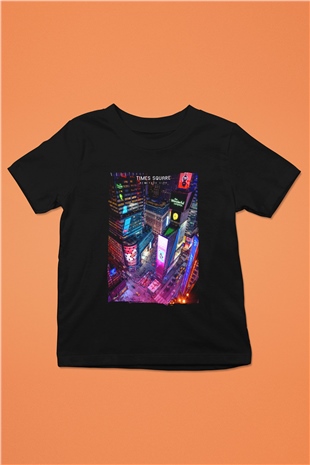 Times Square Siyah Unisex Çocuk Tişört