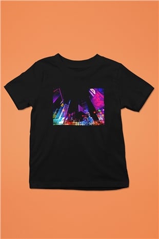 Times Square Siyah Unisex Çocuk Tişört