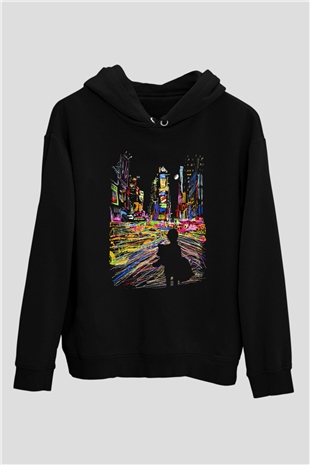 Times Square Siyah Unisex Hoodie