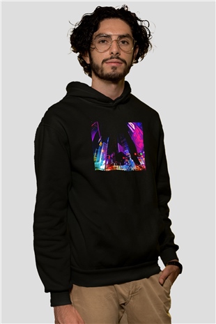 Times Square Siyah Unisex Hoodie