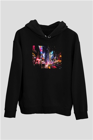 Times Square Siyah Unisex Hoodie