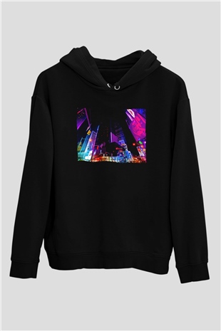 Times Square Siyah Unisex Hoodie