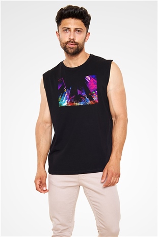 Times Square Siyah Unisex Kolsuz Tişört