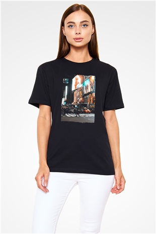Times Square Siyah Unisex Tişört T-Shirt - TişörtFabrikası