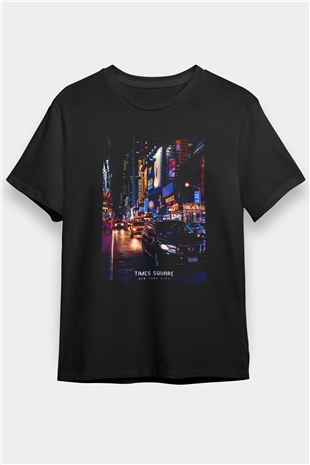 Times Square Siyah Unisex Tişört T-Shirt - TişörtFabrikası