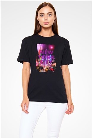 Times Square Siyah Unisex Tişört T-Shirt - TişörtFabrikası