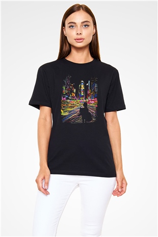 Times Square Siyah Unisex Tişört T-Shirt - TişörtFabrikası