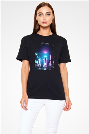 Times Square Siyah Unisex Tişört T-Shirt - TişörtFabrikası