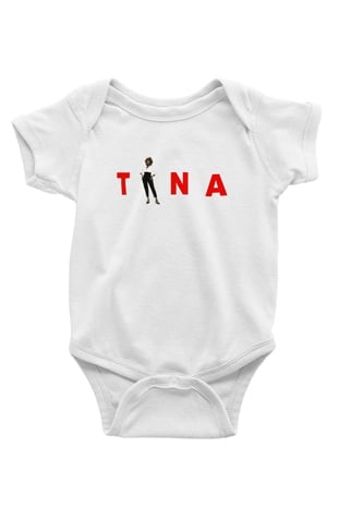 Tina Turner Baskılı Beyaz Unisex Bebek Body - Zıbın