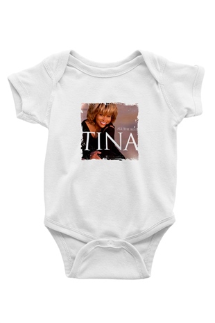 Tine Turner Baskılı Unisex Beyaz Bebek Body - Zıbın