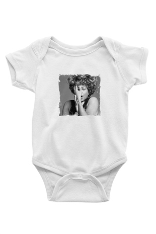 Tine Turner Baskılı Unisex Beyaz Bebek Body - Zıbın