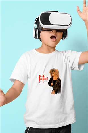 Tine Turner Baskılı Unisex Beyaz Çocuk Tişört