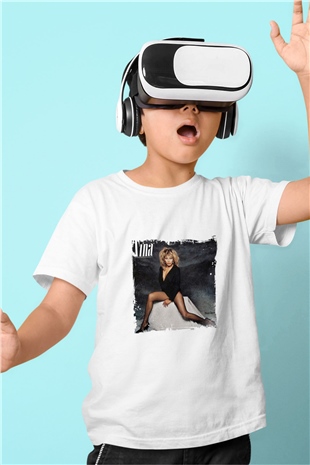 Tine Turner Baskılı Unisex Beyaz Çocuk Tişört
