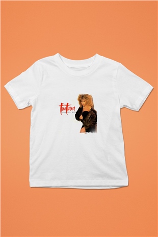 Tine Turner Baskılı Unisex Beyaz Çocuk Tişört