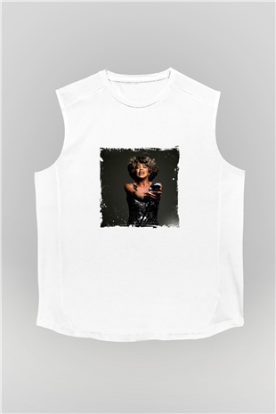 Tine Turner Baskılı Unisex Beyaz Kolsuz Tişört