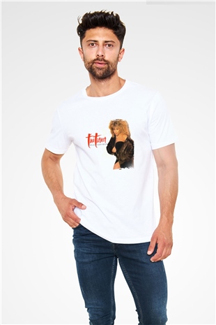 Tine Turner Baskılı Unisex Beyaz Tişört