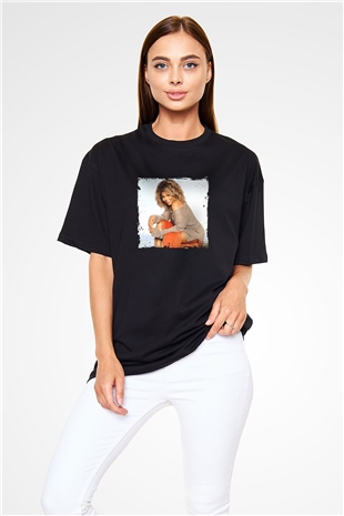 Tine Turner Baskılı Unisex Oversize Siyah Tişört